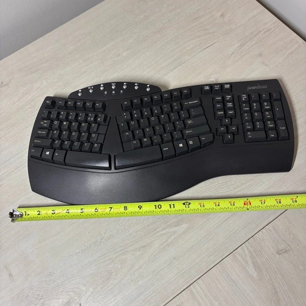 Perixx Ergonomic Office Wireless Split Keyboard Work From Home Desk Setup